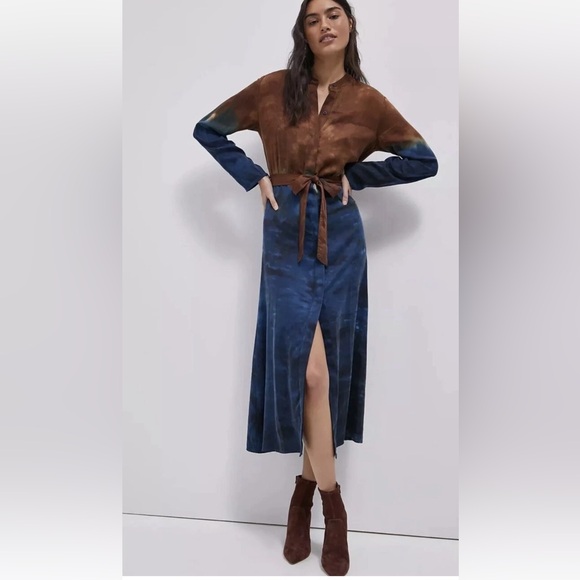 Anthropologie- Cloth & Stone Perla Long Sleeve Tie Dye Maxi Dress - Picture 2 of 15